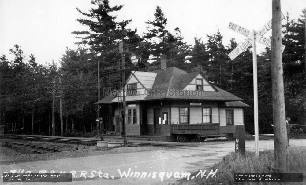 Postcard: Boston & Maine Railroad Station, Winnisquam, New Hampshire